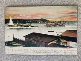 Alte PK / Kiel - Kriegshafen Gelaufen 1903