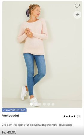 Skinny Umstandsjeans von Vertbaudet, blau, Grösse 44