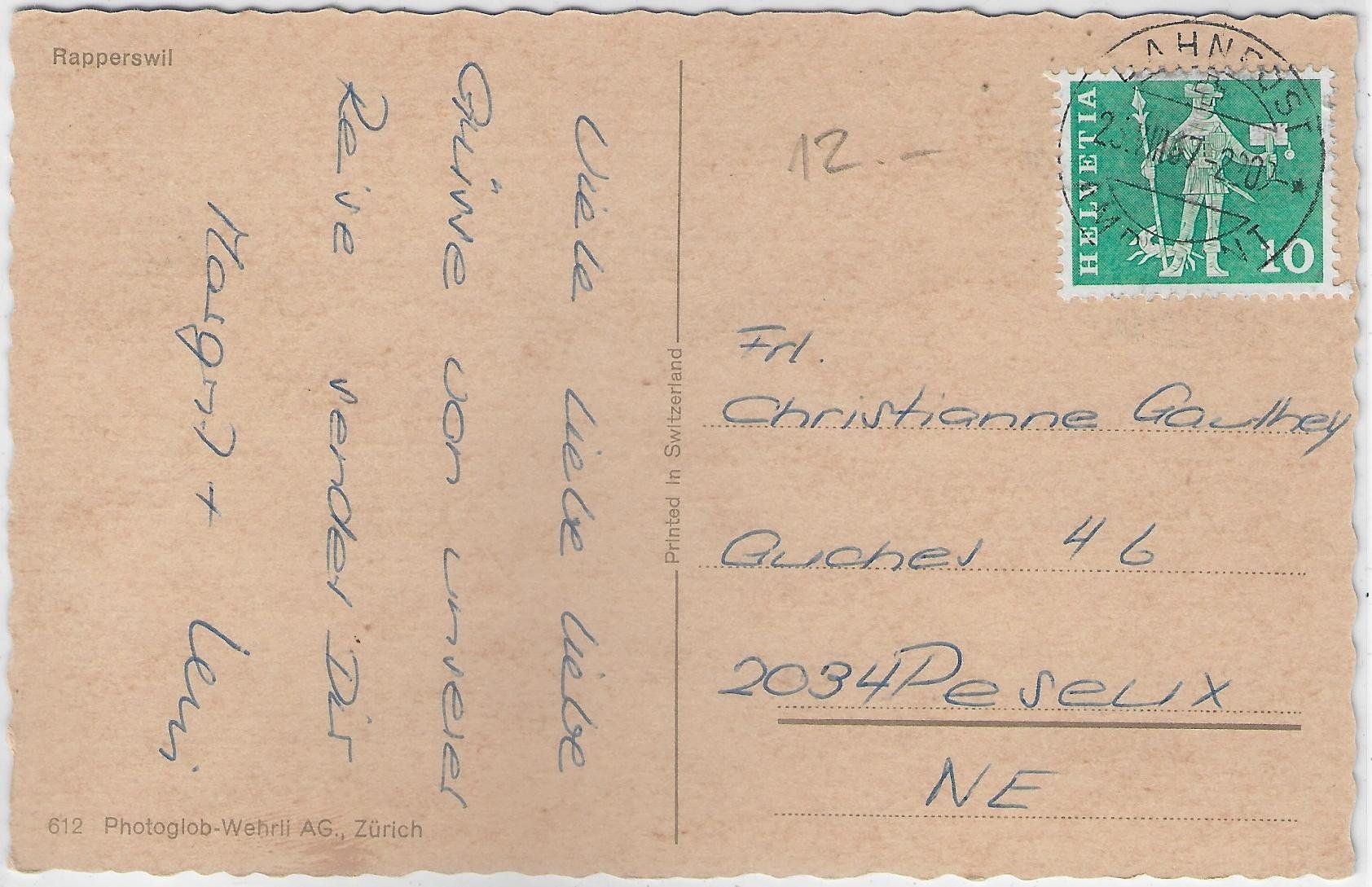 Cartoline postali: Rapperswil - Hafenansicht – Usato da Ettingen venduto da Kartenplanet 1