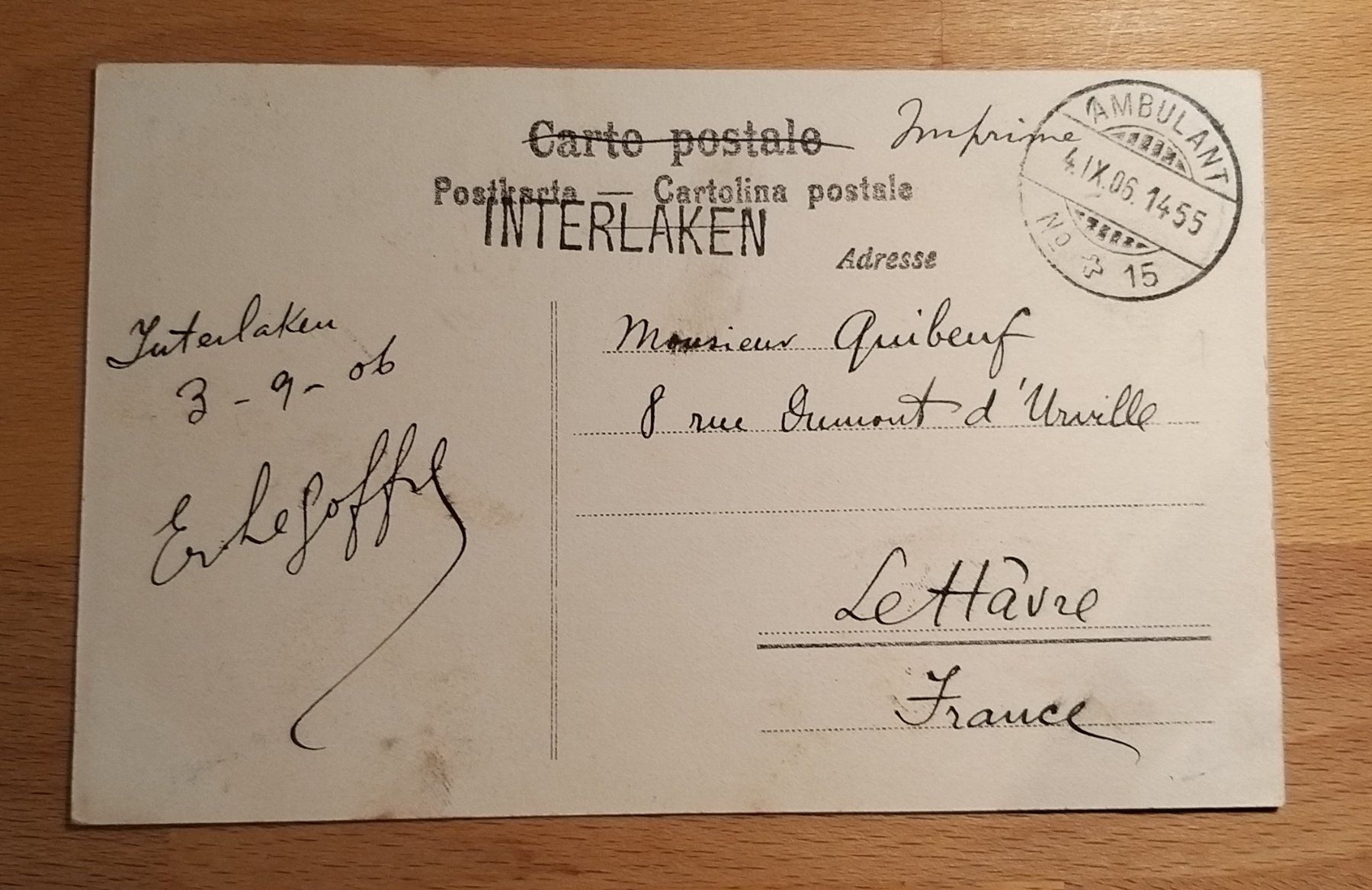 Alle Briefmarken: Fluhbahn Karte Stabstempel Interlaken – Gebraucht aus Unterägeri von PhilatelieStudiger