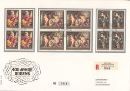 LBK 593 - 595 im 4er-Block FDC Grossbrief