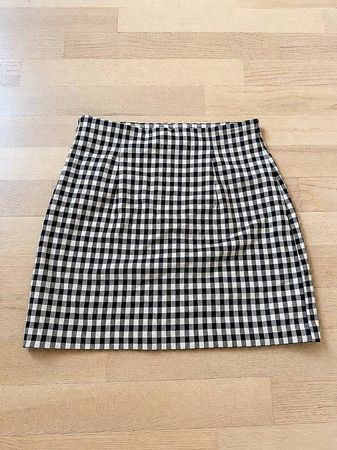 Minirock - Gr. 38 - Schwarz/Beige kariert