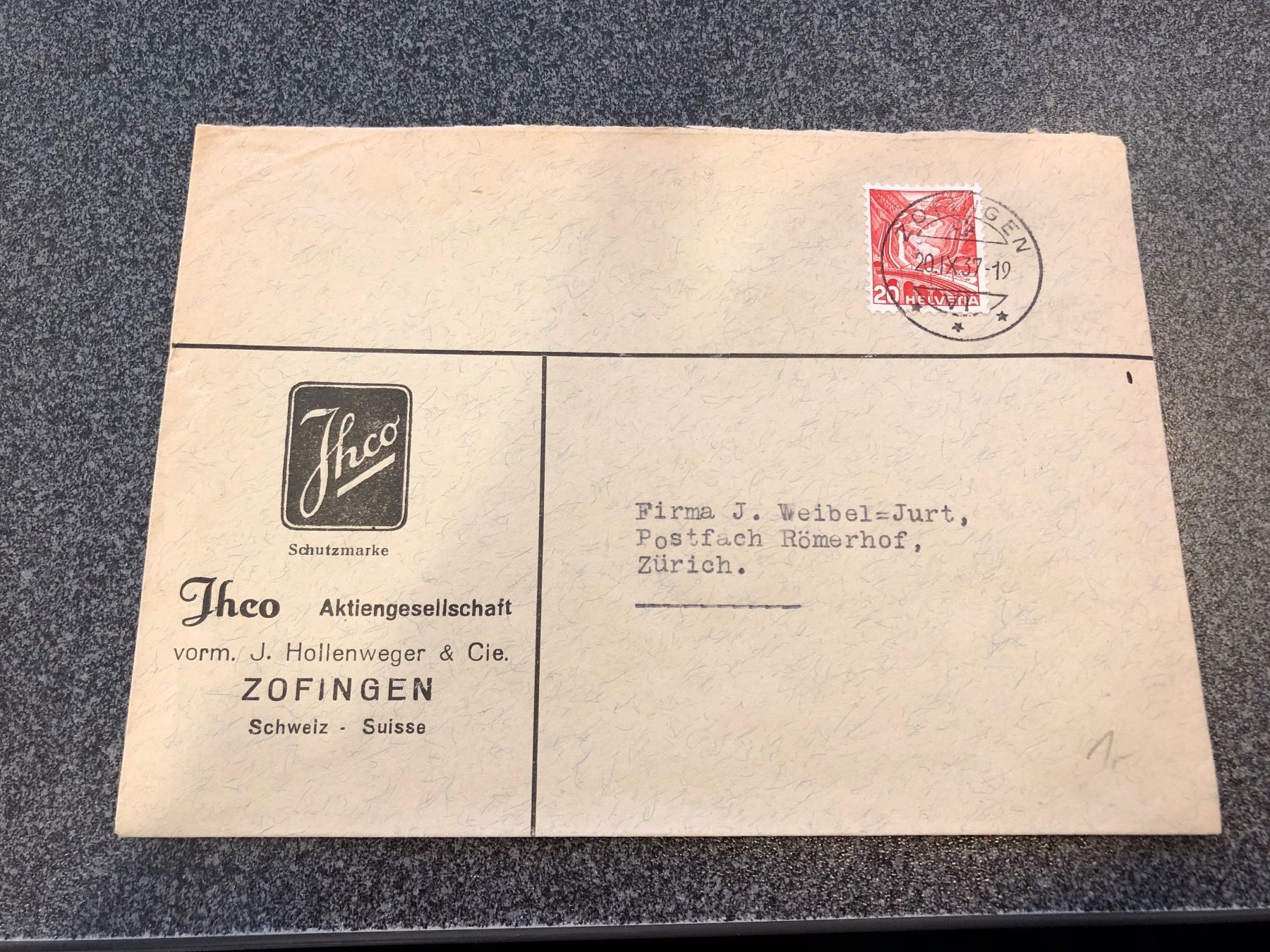 Alle Briefmarken: Brief JLCO Schuhe mit 7 Werbekarten 1930 – Gebraucht aus Lufingen von Rac0 1