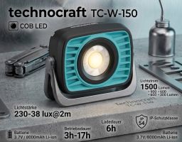 Akku Baustrahler & Powebank von Technocraft Flood Light