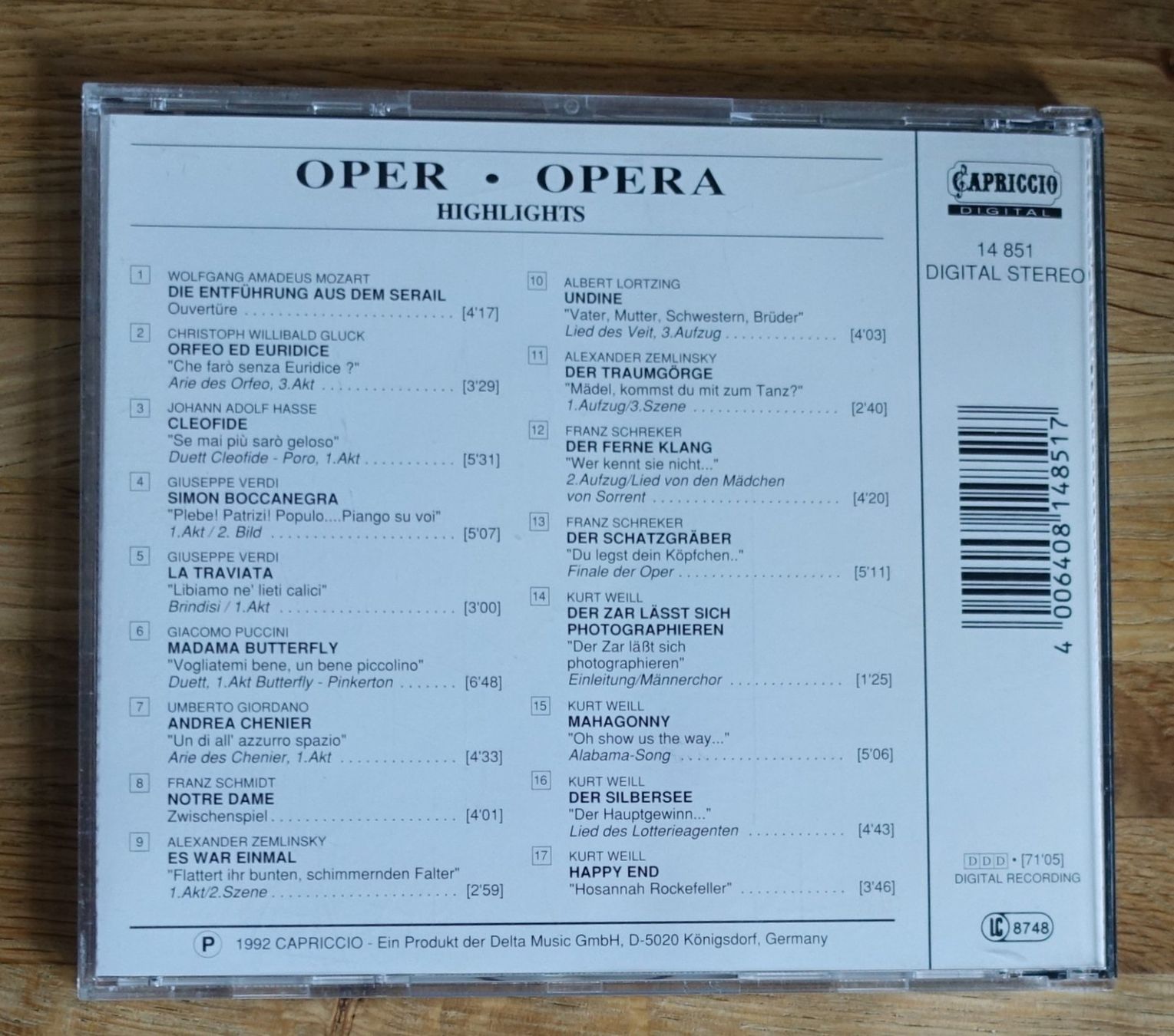 CD: Oper Highlights Opera - F32 – Usato da Sessa venduto da fraenklishop 1