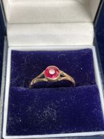 Vintage 18 Gold Ring mit Rubin