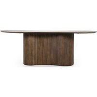 Esstisch Massivholz oval Jason organisch Mangoholz braun