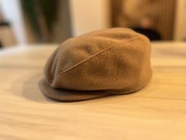 Vintage Wollmütze/ Schirmmütze, beige, Grösse 7-7 1/8