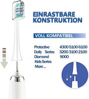 8er Weiß Ersatzbürsten Hochwertige Kompatibel mit Philips