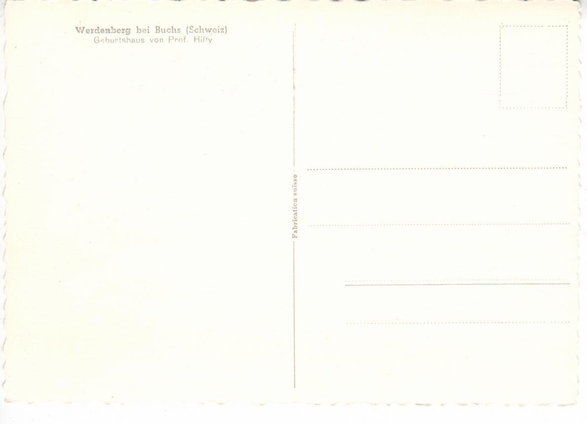 Cartoline postali: Werdenberg - Geburtshaus von Prof. Hilty – Usato da Wolhusen venduto da Curver9 1