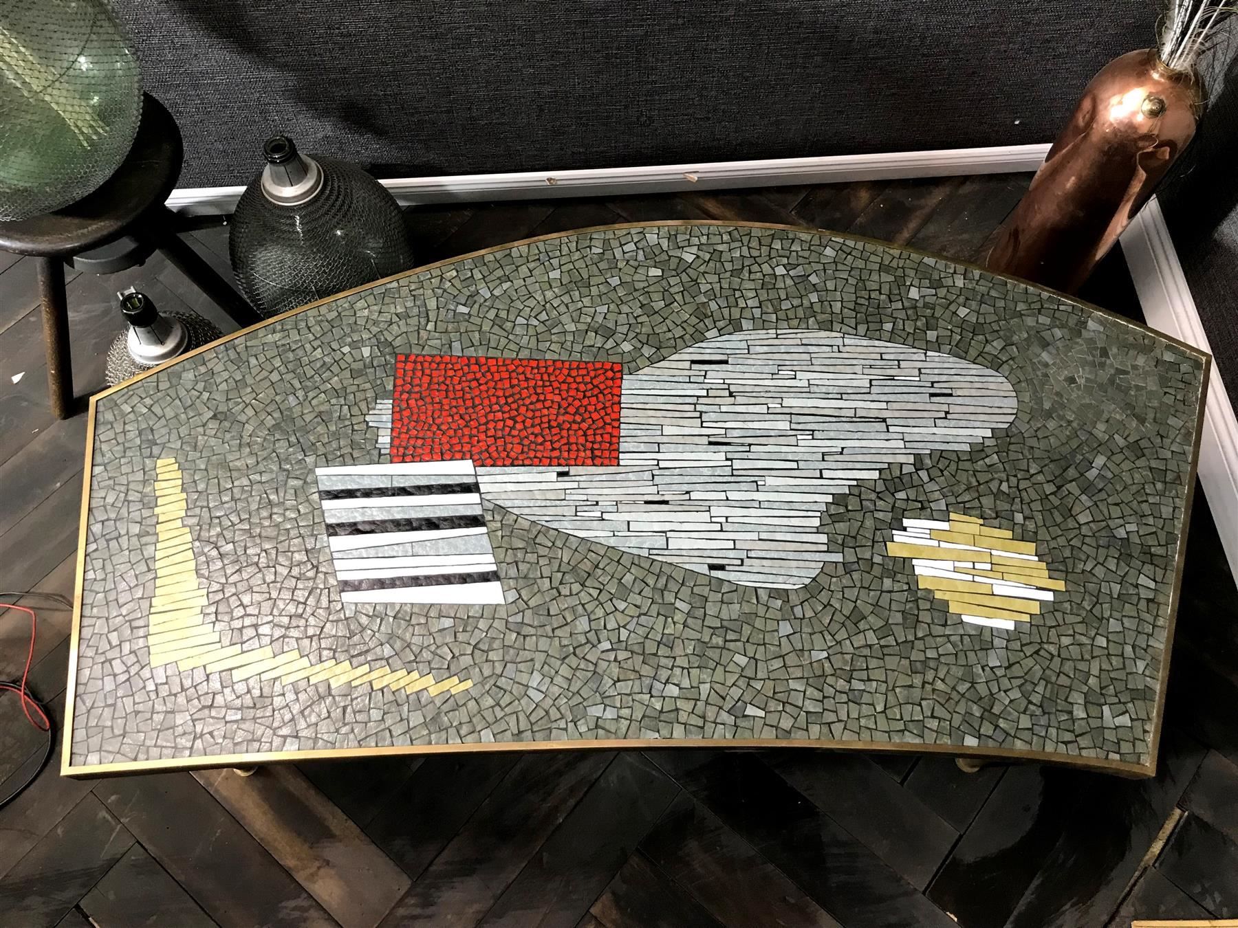 Tavoli: Berthold Müller Clubtisch Mosaik Messing – Usato da Laufenburg venduto da industrial-silence 1