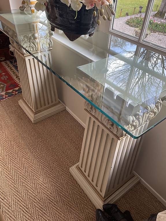 Tavoli: Table console verre à colonnes romaines en bois – Usato da Troinex venduto da nadinebmichaelson 2