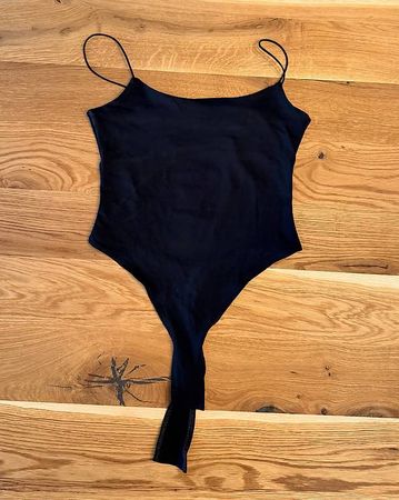 H&M Divided Spaghettiträger-Body  Schwarz, Grösse S 