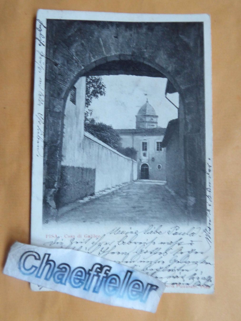 Ansichtskarten: 1902  Pisa - Casa di Galilen – Gebraucht aus Zürich von Chaeffeler