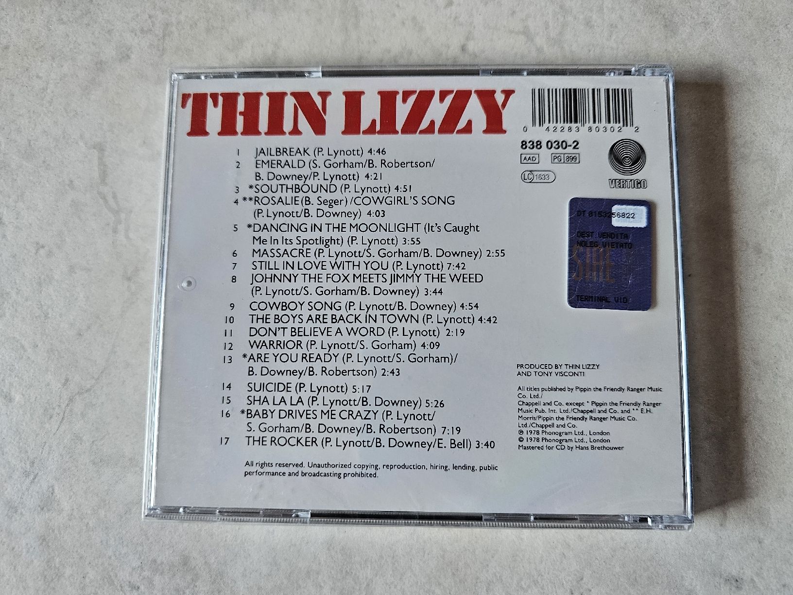 CD: Thin Lizzy  -  Live And Dangerous  /  Fabrikneu – Nuovo e nell'imballaggio originale da Schneisingen venduto da backstore24 1