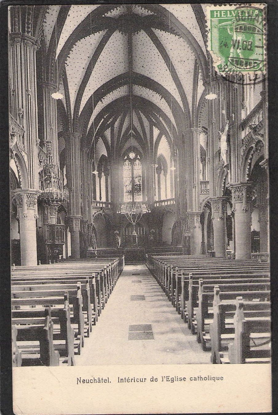 Cartoline postali: CP, Neuchâtel. Intérieur de l'Eglise – Usato da Reichenburg venduto da Pipo-67