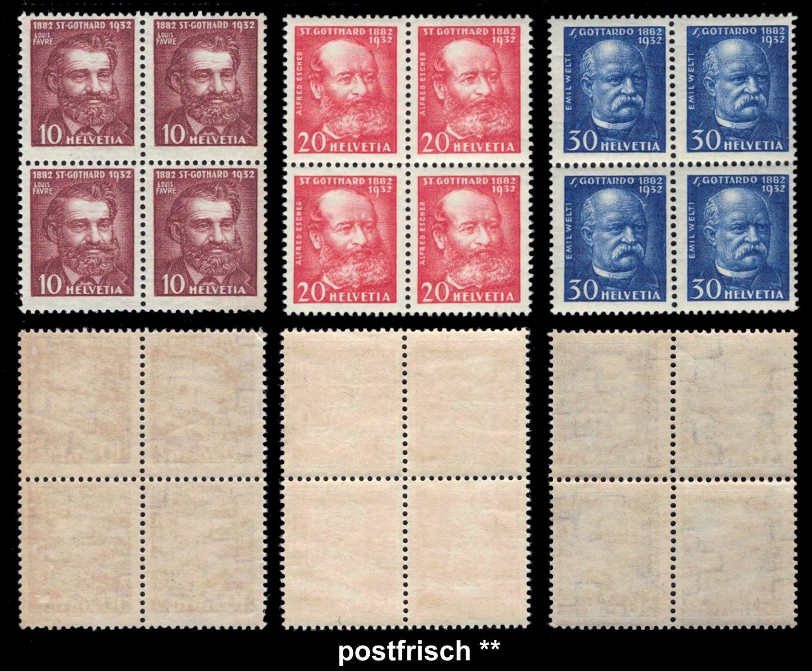 Tutti i francobolli: 1932 Gotthardbahn 4er postfrisch **, gestempelt Kat Fr. 64.- – Nuovo (secondo la descrizione) da Eskisehir/Türkei venduto da super_cool_man 2