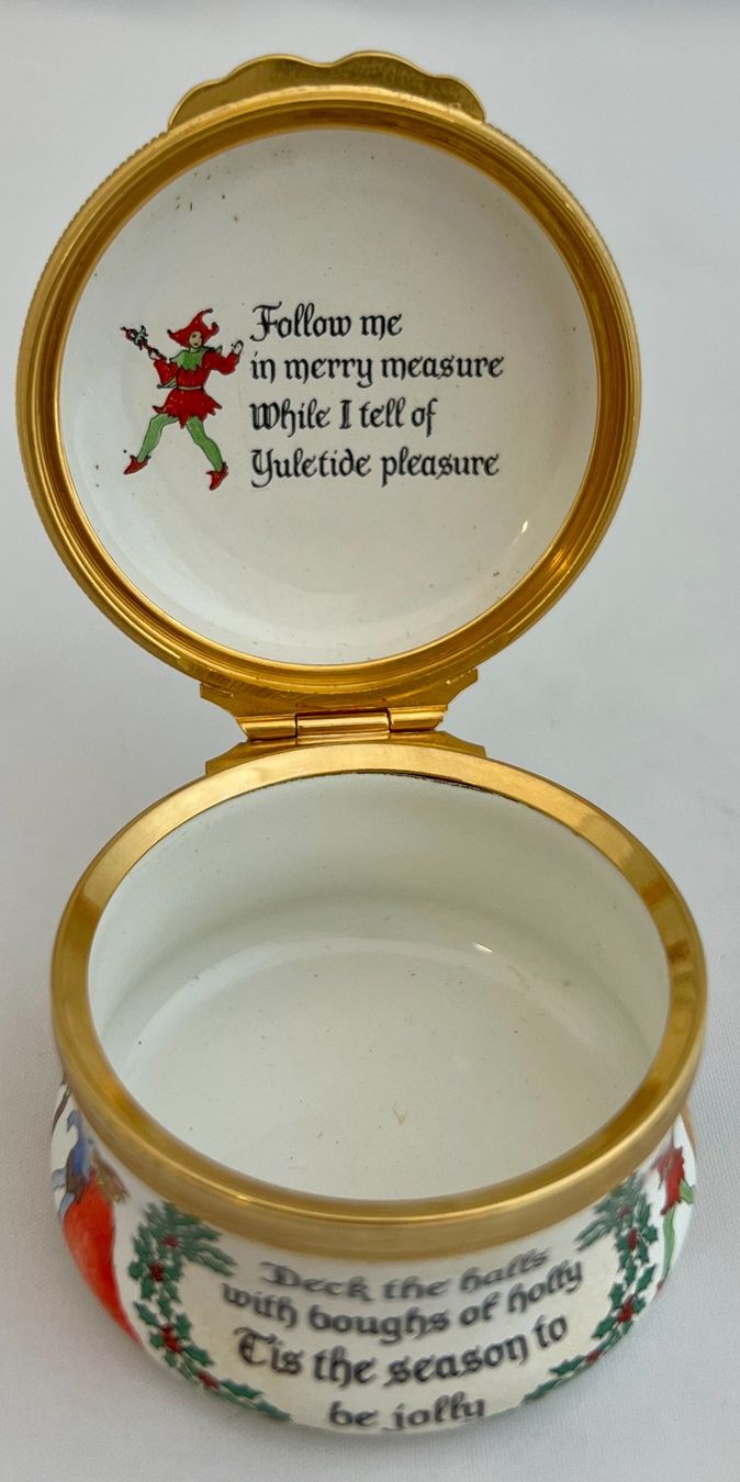 Contenitori & Simili: Halcyon Days Enamels, handbemaltes Weihnachtsdöschen, 1987 – Usato da Zürich venduto da Drahtzug 3