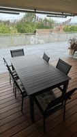 Gartentisch Aluminium ausziehbar anthrazit + 6 Stühle
