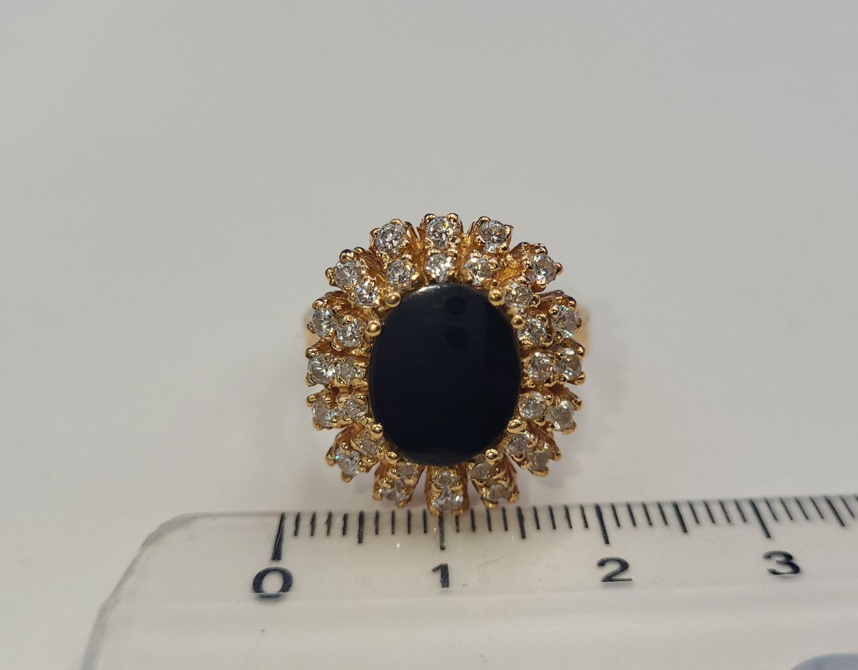 Anelli: 585 Rose Gold Ring Mit Onyx und Steine – Usato da Wald ZH venduto da Aniade 1