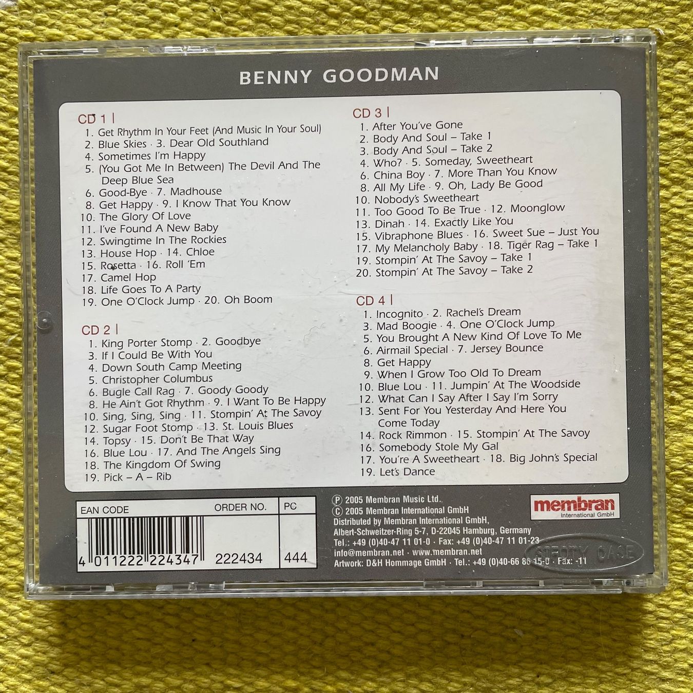 CD: BENNY GOODMAN-4CD BOX SET JAZZ EDITION QUADROMANIA 24Bit96KH – Usato da Rorschacherberg venduto da CD-Roli 1