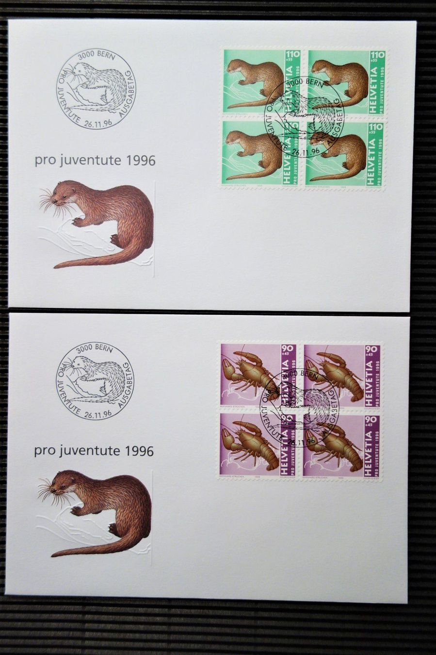 Tutti i francobolli: 1996 4 FDC mit 4erBlöcken "Tiere II" – Nuovo (secondo la descrizione) da Mettmenstetten venduto da Sutasso 1