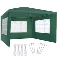 Pavillon 3x3m mit 3 Seitenteilen wasserdicht VELMORA