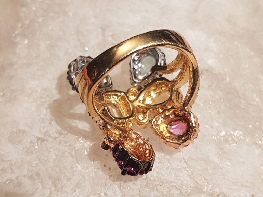 Ringe: Juwelen - RING mit vielen Edelsteinen – Neu (gemäss Beschreibung) aus Unterägeri von Altgoldschmuck 6