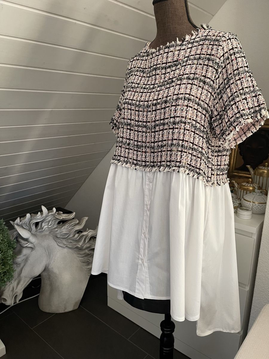 Blusen: Chic Bouclé-Hemdblusenkleid – Gebraucht aus Winkel von Glamour-Style 5