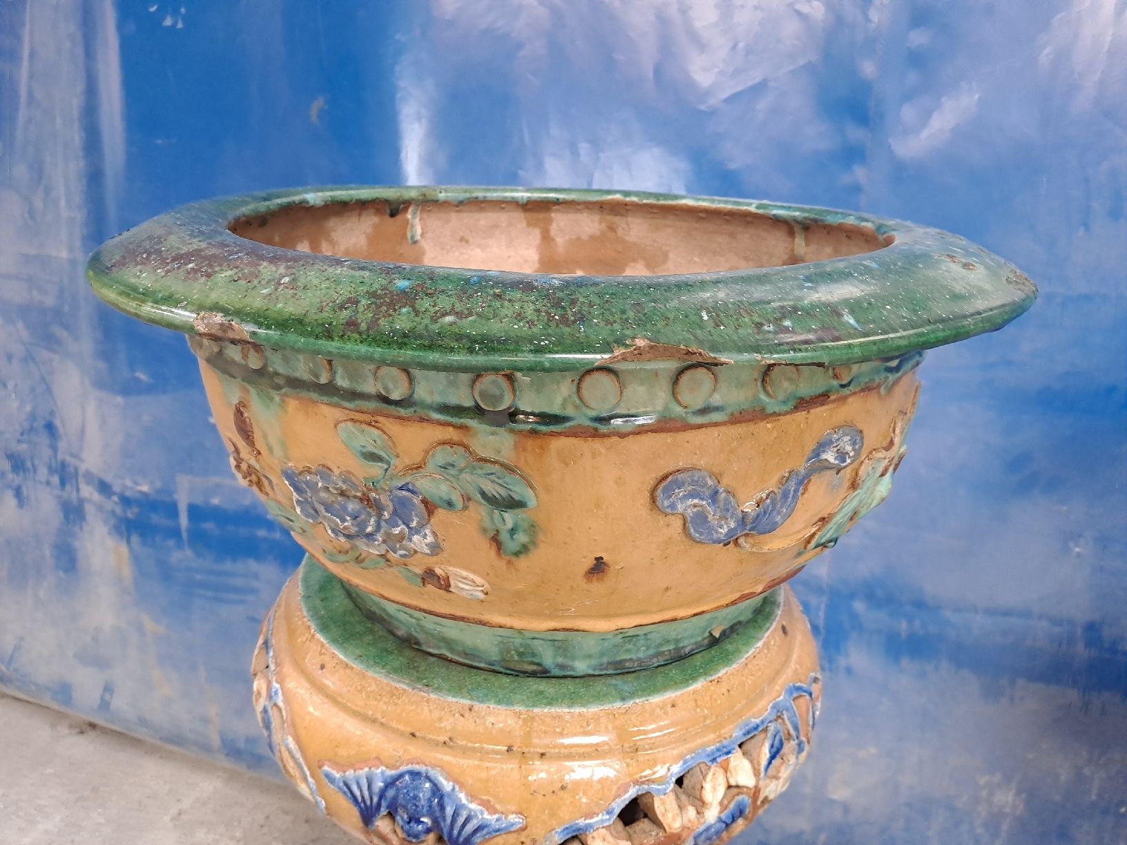 Vasi & Recipienti: 2  Cach-pot sur colonne en grés polichrome – Usato da Fribourg venduto da Cariko 3