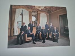 Autogrammkarte aller Bundesräte 2025 und Bundeskanzler