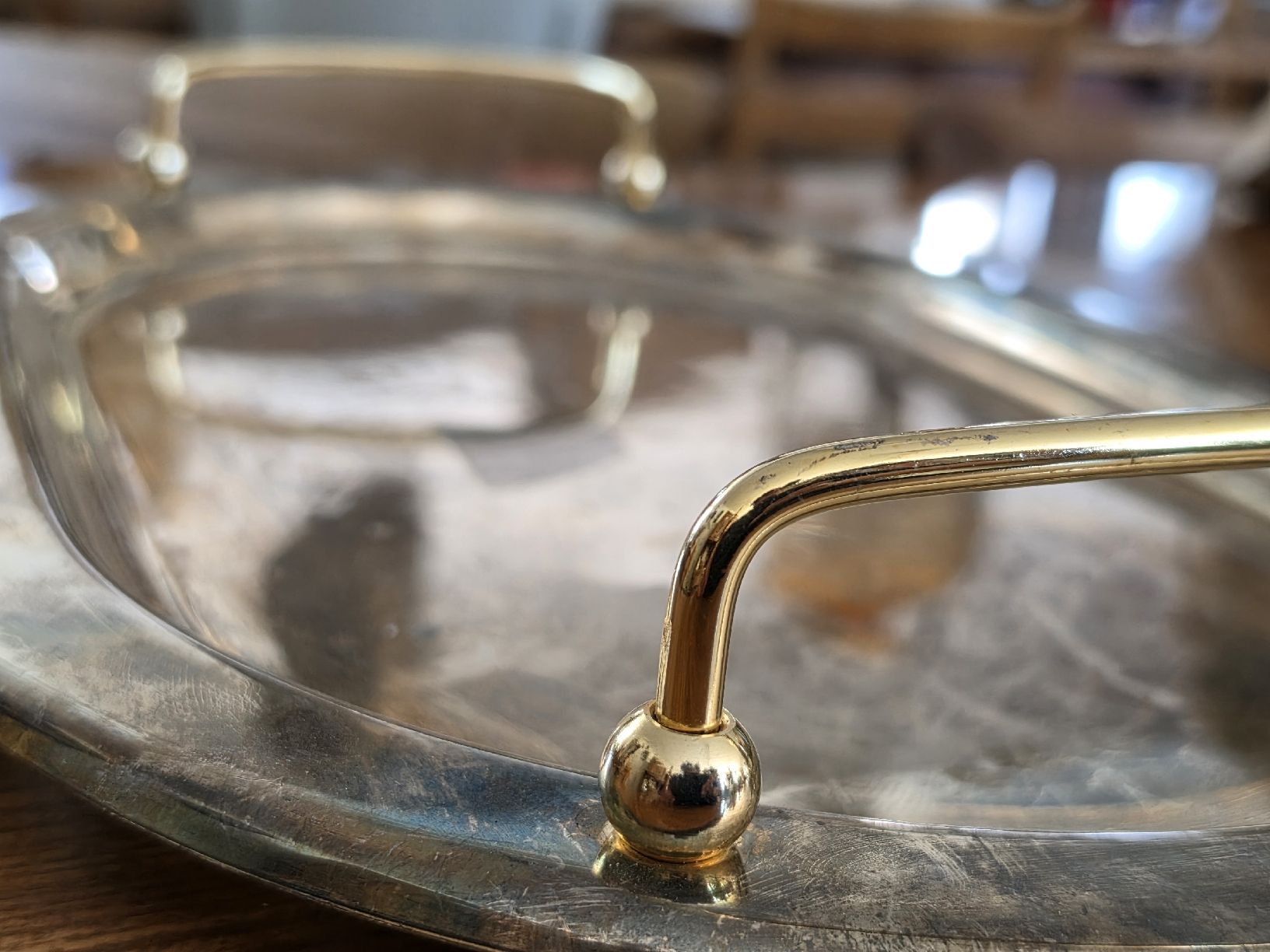 Piatti di portata: Tablett oval mit Griffen versilbert gebraucht – Usato da Mettlen venduto da elios0888 6