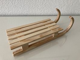 Schlitten gross, Holz, Handarbeit, Deko
