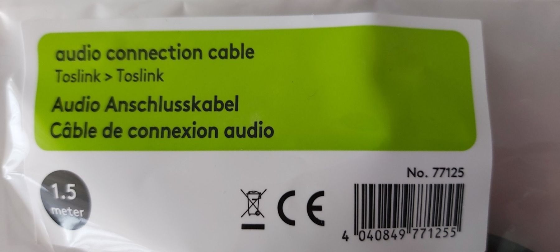 Cavi: Audio Anschlusskabel/Fibre Optic-Kabel – Nuovo e nell'imballaggio originale da Schwarzenbach SG venduto da mel_s6jj