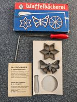 HS Waffelbäckerei / Rosette Eisen Set, Vintage Zustand!
