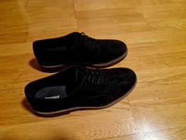 Schnürschuhe Schwarz Wildleder Neu Gr42 Damen