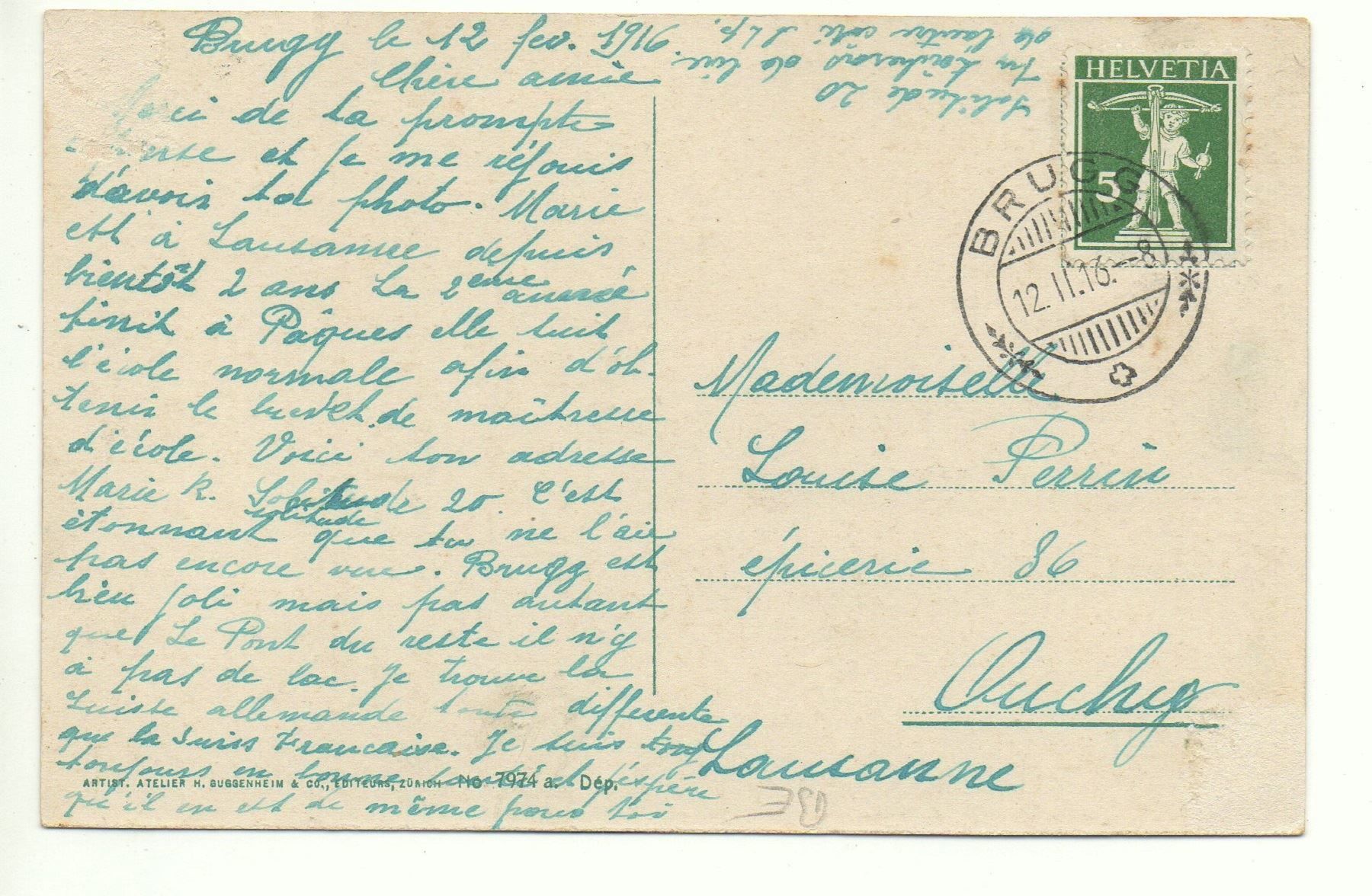 Cartoline postali: BRUGG Fröhlichstrasse animée – Usato da Jona venduto da philajona 1
