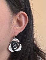 Elegante Rosen-Ohrhänger aus Silber 925 Hochglanzpoliert