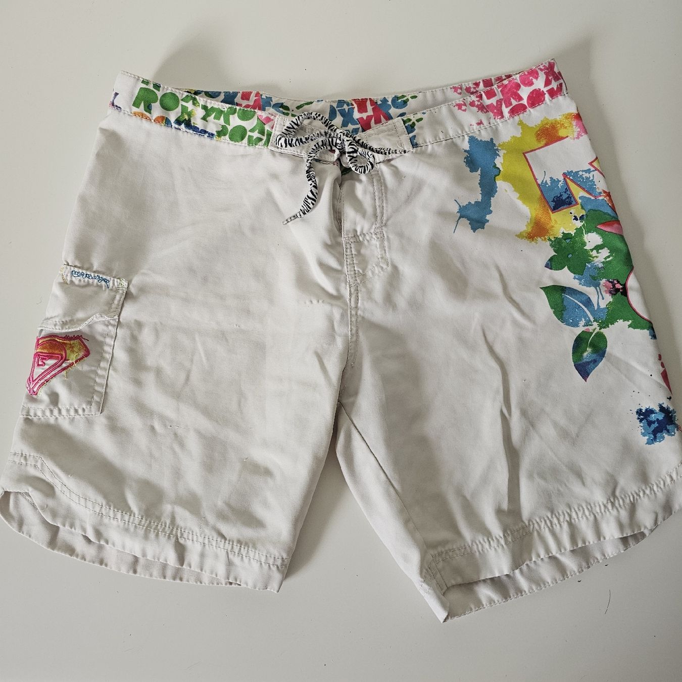 Hosen: Roxy Boardshorts white patterned size 34  – Gebraucht aus Matten b. Interl von Vanilla8