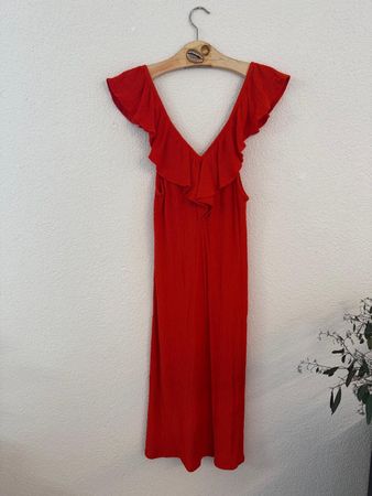 Elegantes rotes Kleid mit Rüsch (Damen, Gr. M)