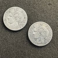 2 x 2 Francs Silber Frankreich Creres 1871