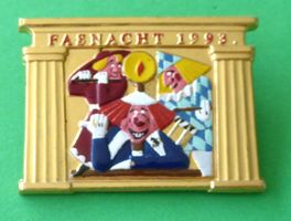 Basler Fasnachtsplakette Gold farbig 1993