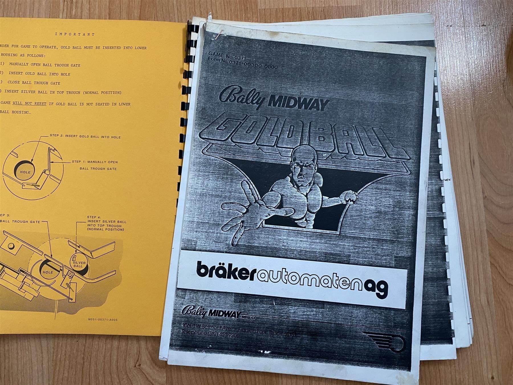 Flipper: Original Flipper Handbuch "Goldball" – Usato da St.Gallen venduto da kingsamas 3