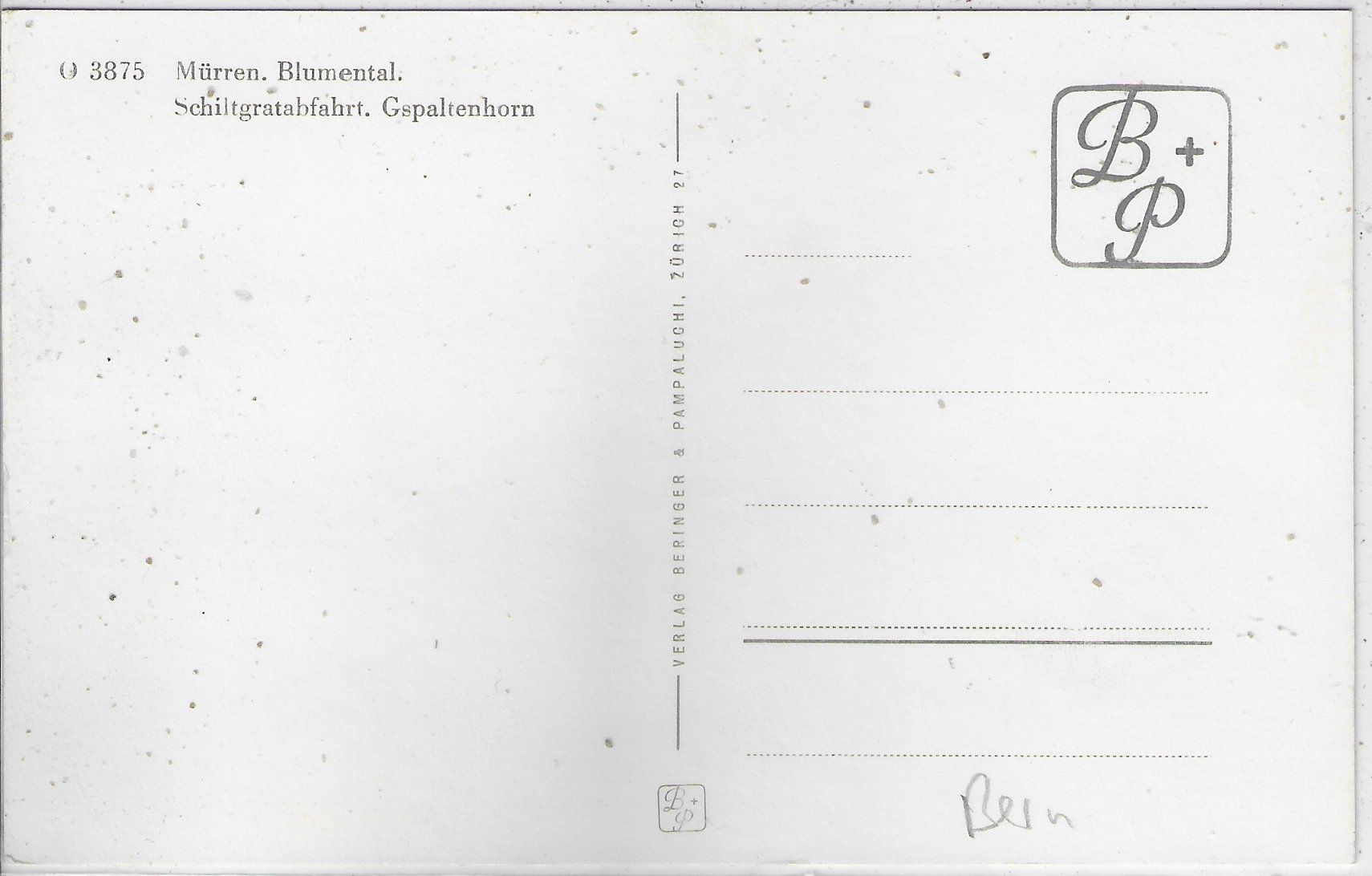 Cartoline postali: Mürren - Blumental im Winter – Usato da Ettingen venduto da Kartenplanet 1