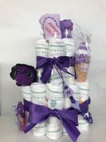Windeltorte violette, Baby Geschenk, Geburt, Taufe
