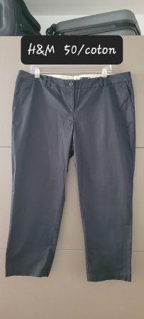 Pantalon noir en coton femme taille 50/NEUF