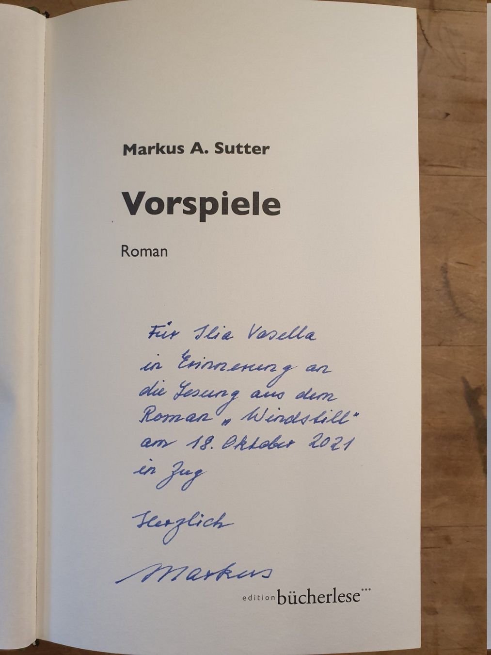 Libri: Vorspiele Markus A. Sutter Bücherlese – Usato da Zürich venduto da loosebone 2