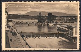Genève, Barrage du Rhone et les 3 Ponts