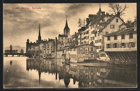 Cartoline postali: Zürich, Schipfe mit Buchbinderei R. Bro – Usato da Berlin venduto da bartko-reher