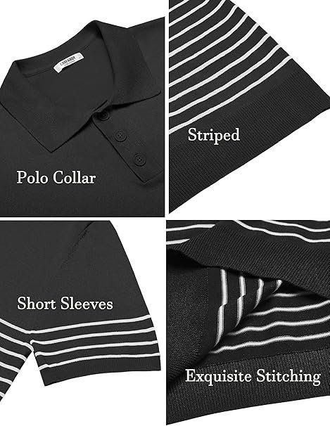 Polo-Shirts: Herren Strick Poloshirt gestreift Kurzarm – Neu und originalverpackt aus Suhr von SchnapperCH 5